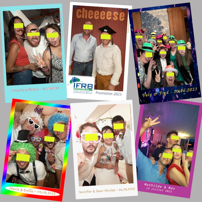 Exemple de personnalisation de photos pour photobooth mariage en Charente